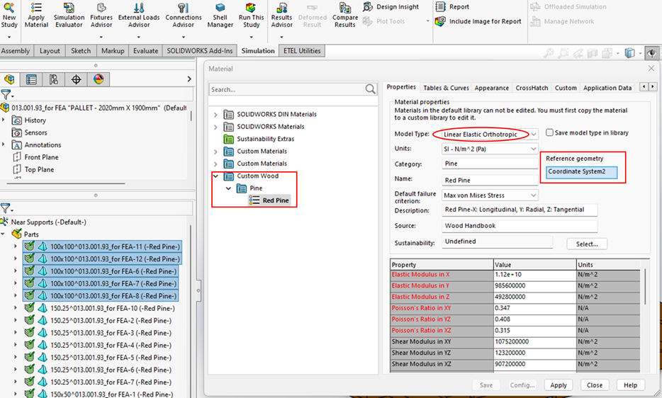 Orthotropic Material-Modelling a Wood Pallet Using SolidWorks ...